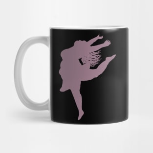 Dancing Pink Woman Silhouette Mug